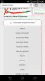 Menu identique à celui du site web