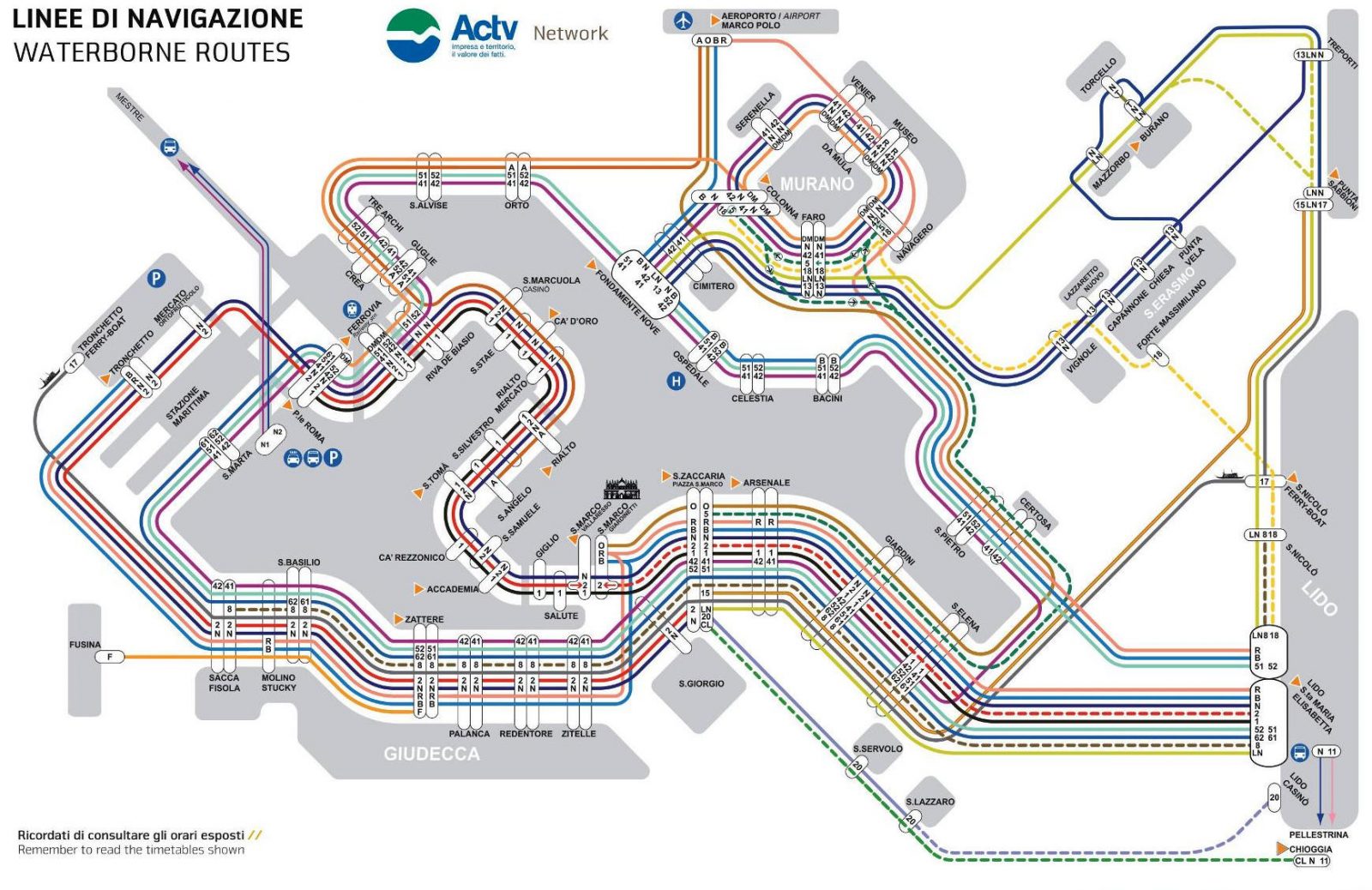 Venise Vaporetto Ligne numéro 4.1