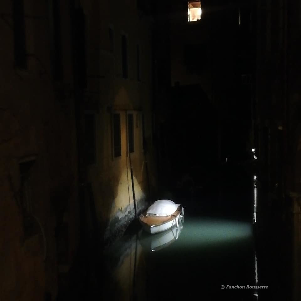 barque de nuit à Venise