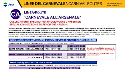 Vaporettos spécial Carnaval de Venise 2023 Arsenale