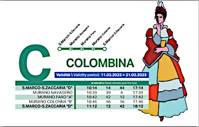 Vaporettos Colombina spécial Carnaval de Venise 2023