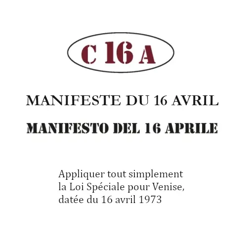 Manifeste du 16 Avril à Venise