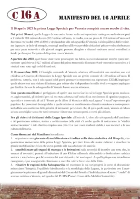 Manifeste du 16 Avril à Venise