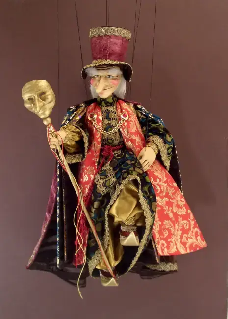 Marionnette faite à la main Venise Magicien de Carnaval