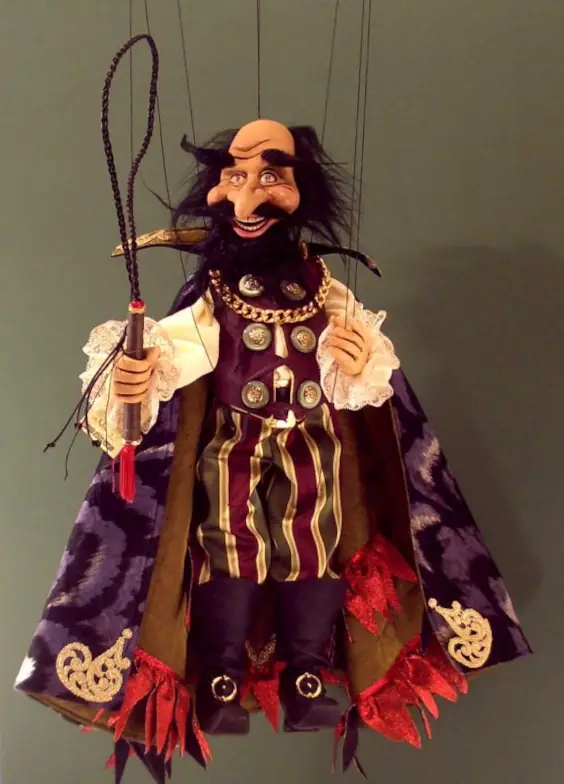 marionnette d'art pour collection ou théâtre Mangefeu ou Stromboli