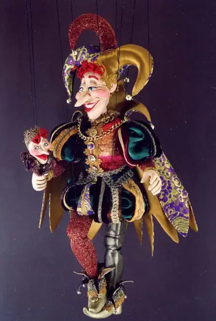 Marionnette réellement artisanale de la Comedia dell'arte Bouffon