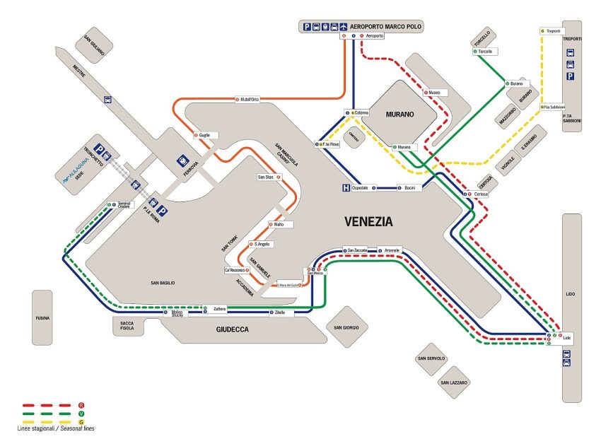 Carte des arrêts Alilaguna