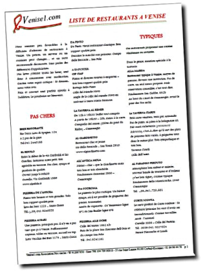 Liste collaborative de restaurants à Venise